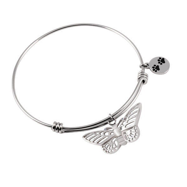 

IJB5018 Women Bracelets Wholesale or Retail,Elegant Design Stainless Steel Hollow Butterfly Urn Bangle Cremation Bracelet Female