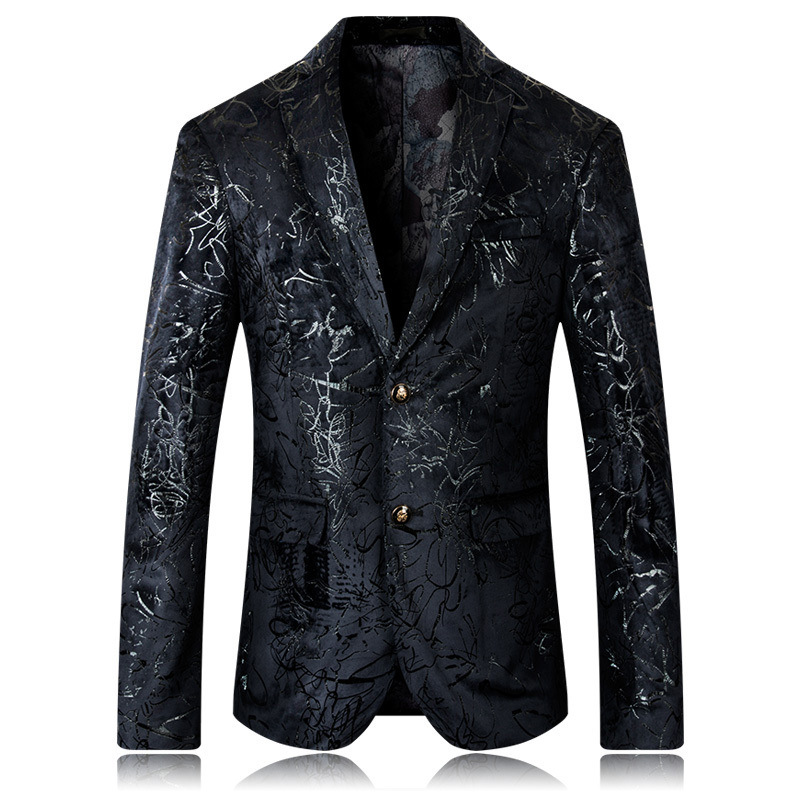 

Men's Suits & Blazers YUSHU Mens 2021 Arrival Floral Blazer Men Wedding Prom Dress Plus Size 5XL Black Suit Jacket, Lyl14