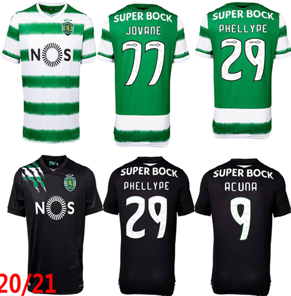 

sale 2020 2021 Sporting Clube de soccer jerseys Sporting CP Lissabon 20 21 football shirt VIETTO COATES ACUNA kits camisa de futebol camisa, Black