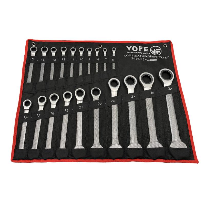 

20pcs 6-32mm fixed ratchet wrench set