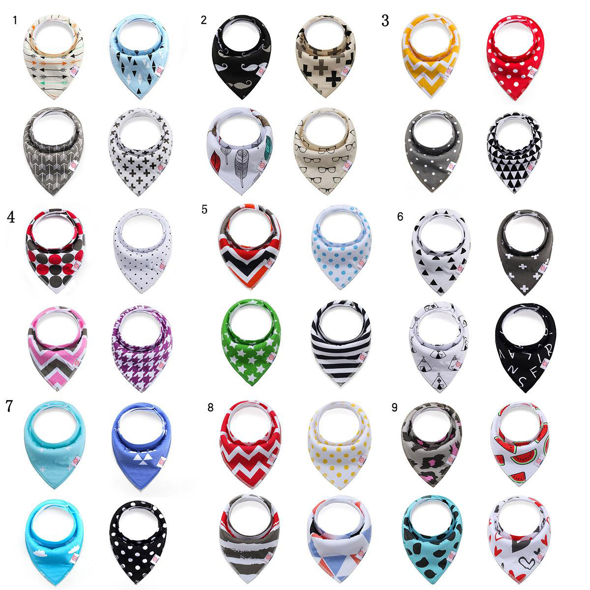 

Baby INS Fox Bibs Burp Cloths 124 Designs Bandana Infant Saliva Cloth Newborn Triangle Bib M976