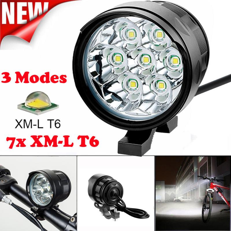 

7x T6 LED 3 Modes Bright Bicycle Lamp Bike Light Headlight Cycling Torch Mountain Road Night Cycling Warning Lights Bicycle#20