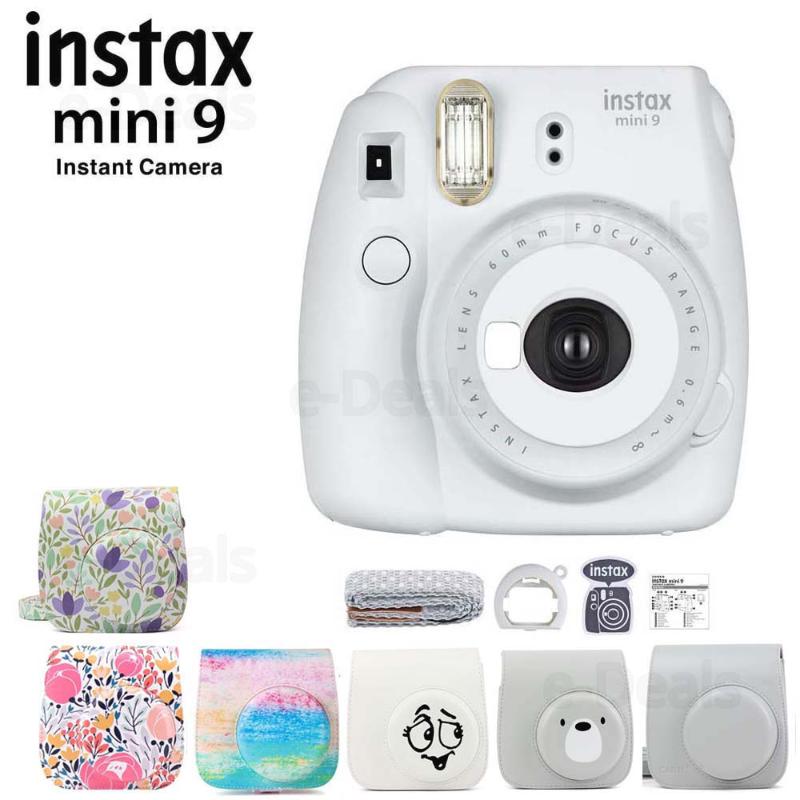 

Instax Mini 9 Instant Film Camera Smoky White + Quality Soft PU Leather Carry Case with Shoulder Belt