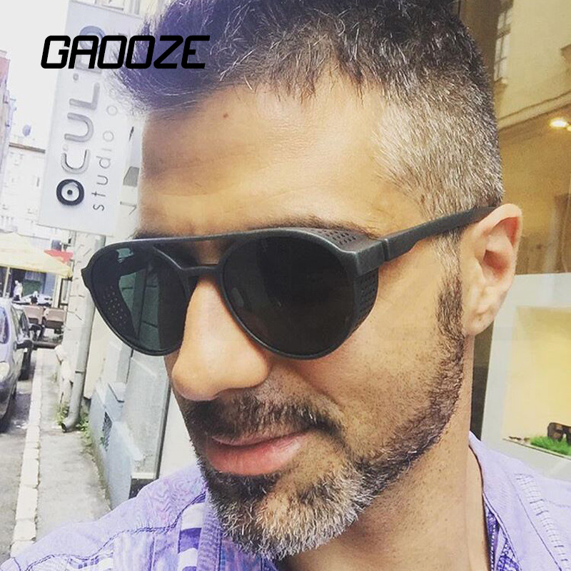 

GAOOZE Men Sunglasses Glasses for Men Round Sun Glasses for Driving Steampunk Sunglasses Vintage Sunglass Oculos LXD56