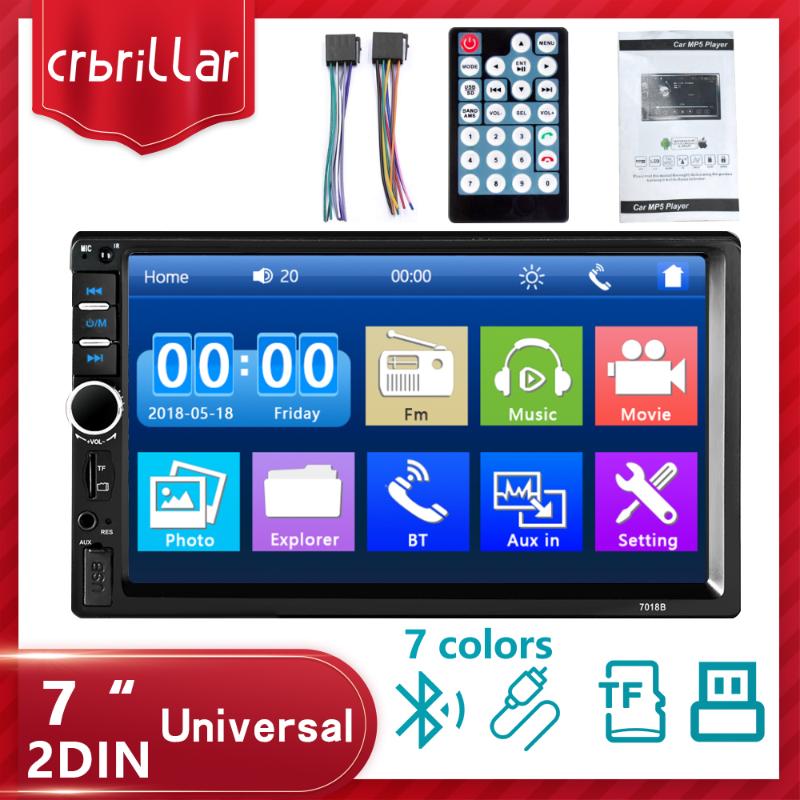 

Autoradio 2Din Universal Car Radio 7 Inch Touch Screen Clear Stereo MP5 Player USB FM Bluetooth Audio with Rear View Camera