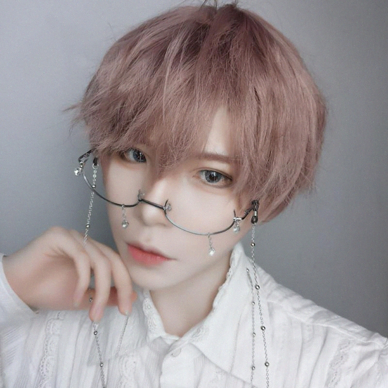 

AILIADE Short Mens Wigs Fashion Black Brown Gray Blonde 11 Long Straight Cosplay Fake Hair Anime Lolita Party Halloween LOJD#