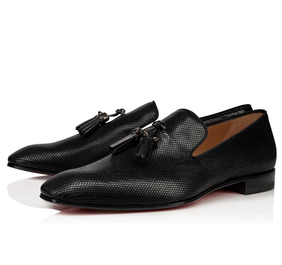 

Luxury Gentleman Party Wedding Dress Dandelion Tassel Loafers Casual Flat Fashion Red Bottom Sneakers Rollerboy Moccasin Man Evening