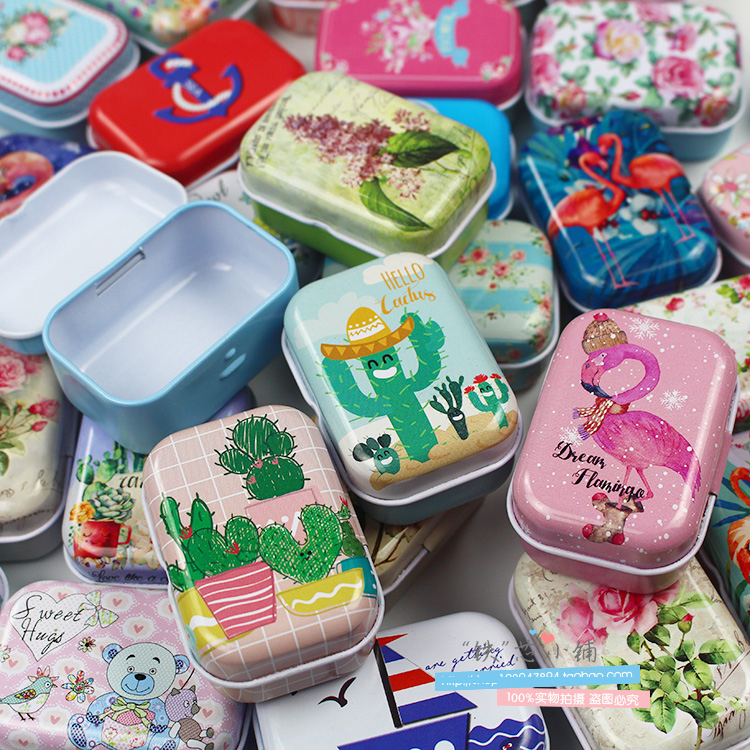 

1Pc Vintage Cartoon Tin Box 5.5*3.8*2.5cm Candy Chutty Mini Storage House Decoration Collectables Display, 1pc random color