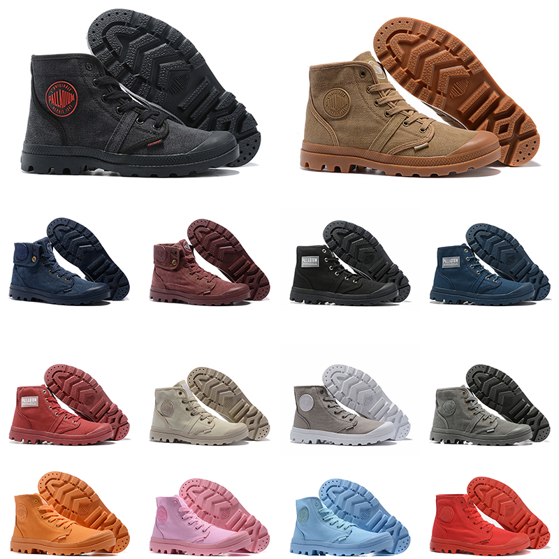 

PALLADIUM Pallabrouse Men Women Boots Half Mens Boots Canvas Sneakers Tactical Shoes Outdoor Mens Trainer size 36-45, Light brown