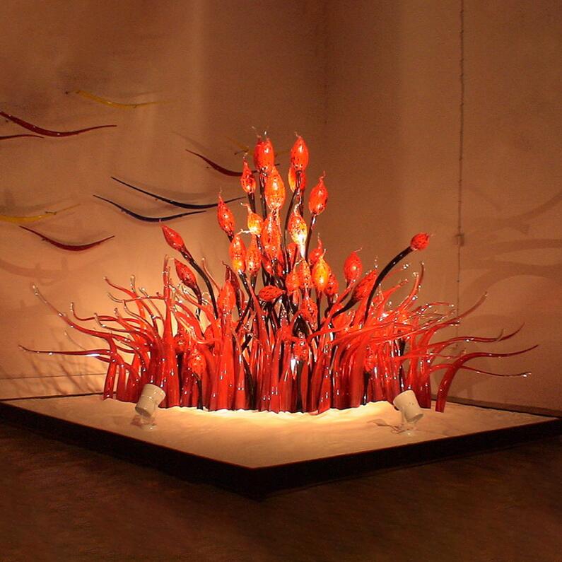 

Zhongshan Factory Special Murano Lamps Garden Sculptures Floor Lamp Art Decor Hand Blown Glass Sculpture for Hotel Project