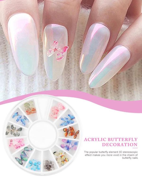 

Nail Decoration Acrylic Durable Three-dimensional Butterfly Glitter Nail Art Decor Accessories