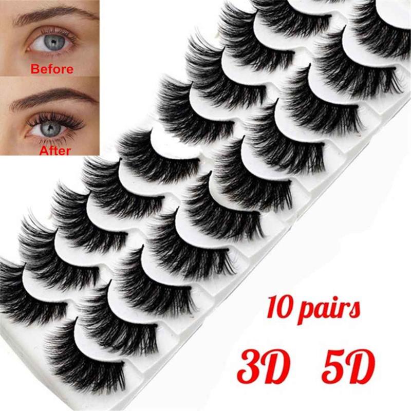 

10 pairs Mink Eyelashes 3D Natural False Eyelashes 3d Mink Lashes Soft Eyelash Extension Makeup Kit