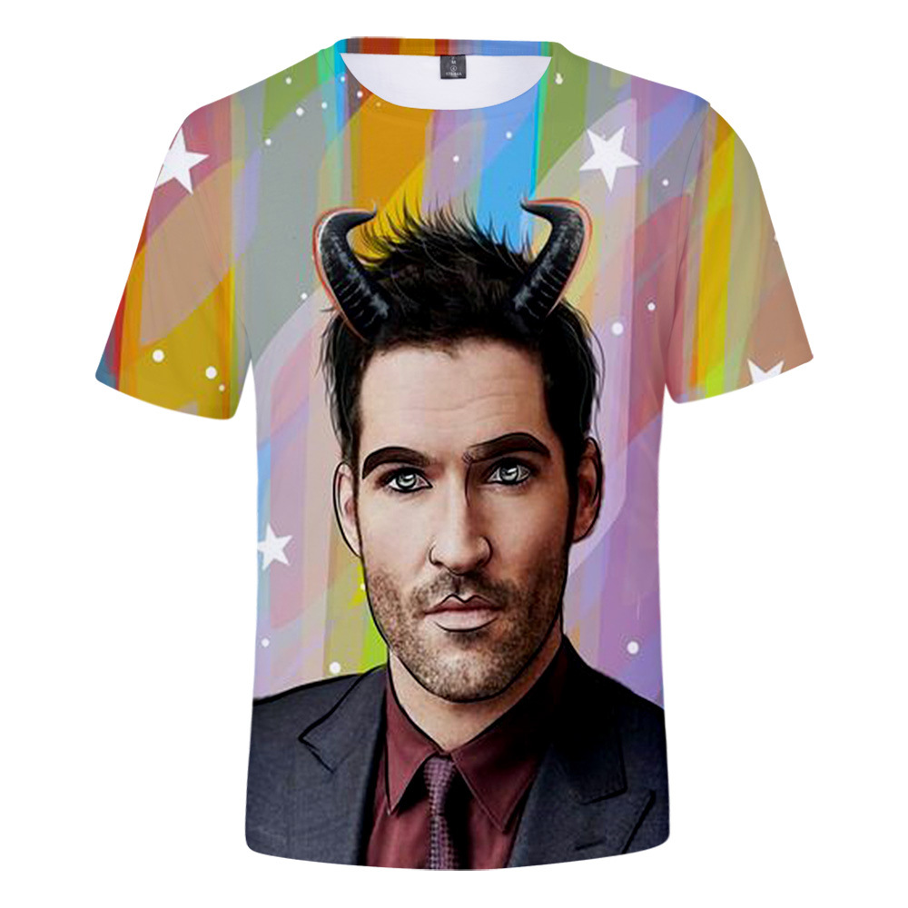 TV Show Lucifer Morningstar 3D Print T Shirt for Man Boys Girls Streetwear Hip Hop Short Sleeve Anime T-shirt Cosplay Costume TV Show Lucifer Morningstar 3D Print T Shirt for Man Boys Girls Streetwear Hip Hop Short Sleeve Anime T-shirt Cosplay Costume