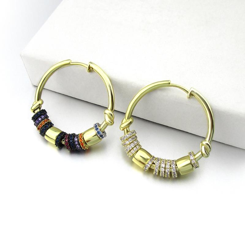 

Luxury Design Single Romantic Colorful Multi Circle Earring Female Jewelry Golden Loop Earring San Valentin Regalos 2020 Zk30