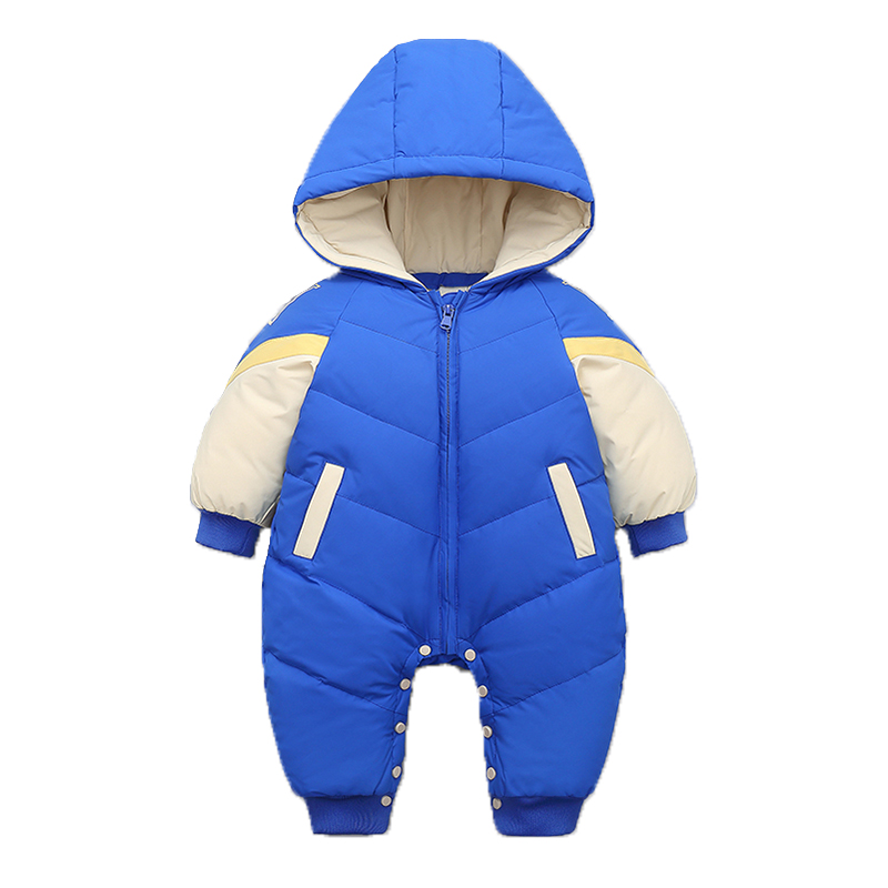 

2020 winter New born baby romper clothes baby Infant down outerdoor coat thick plus velvet baby Toddler outwear for newborn 0-3Y, Red