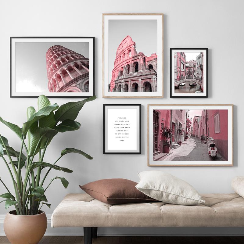 

Italy Pisa Tower Rome Colosseum Street Wall Art Canvas Painting Nordic Posters And Prints Wall Pictures For Living Room Decor