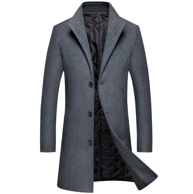 

Men woolen Overcoat Winter Mens Slim Overcoats Dust Coat Suit Men's Trench wool coats jacket Male Outerwear Greatcoat XXXL Tops, Light grey