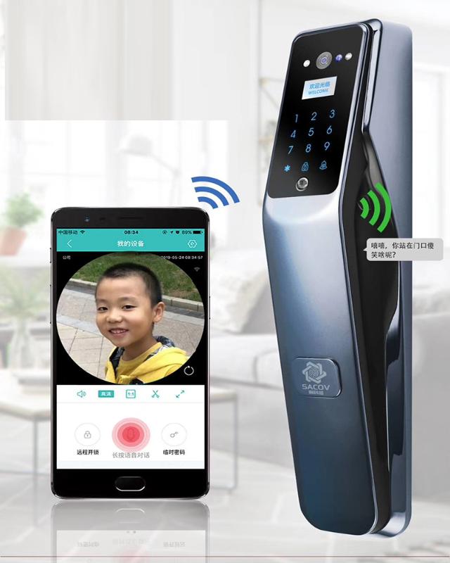 

Fingerprint Lock, Security Intelligent Smart Lock With WiFi APP Password RFID Unlock,Door Lock Electronic Hotels APP VEDIO