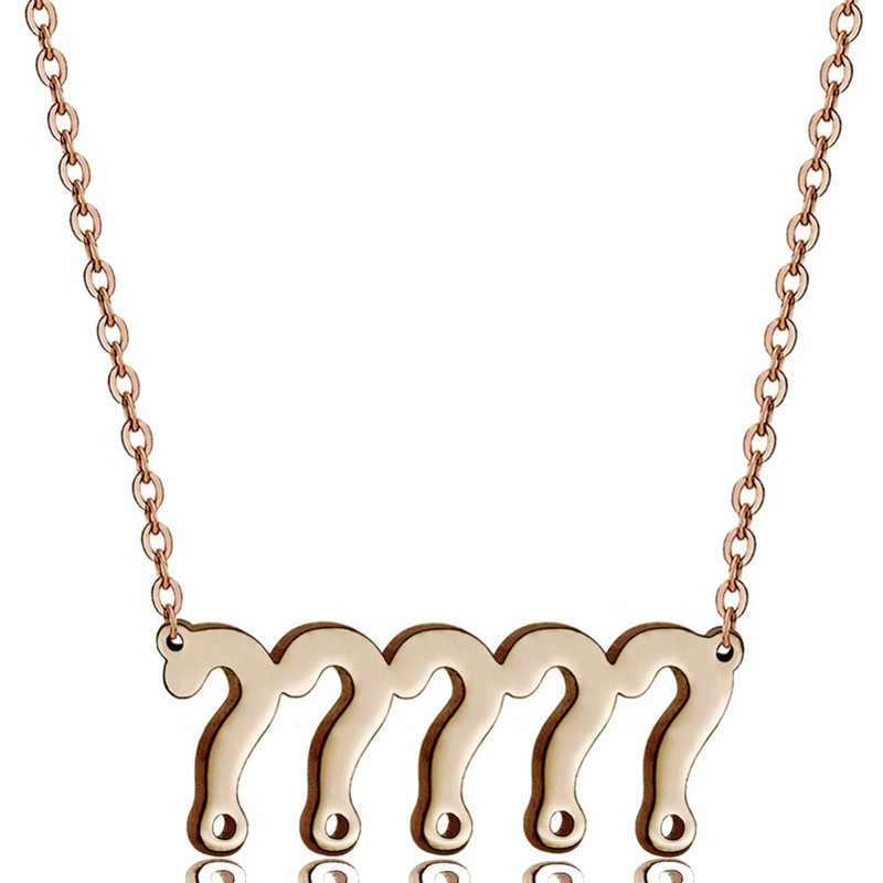 

Question Mark Symbol Pendant Necklace Stainless Steel Link Chain Trendy Necklace Women Girls Everyday Clothing Match Party Gift
