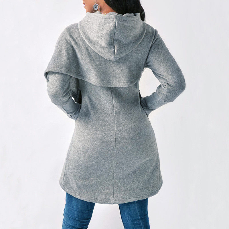 

Women Hoodies Kpop Solid Long Sleeve Cloak Hoody Ladies Womens Sweatshirt sudadera mujer Female Pullover Hooded Tops MX200812, Blue