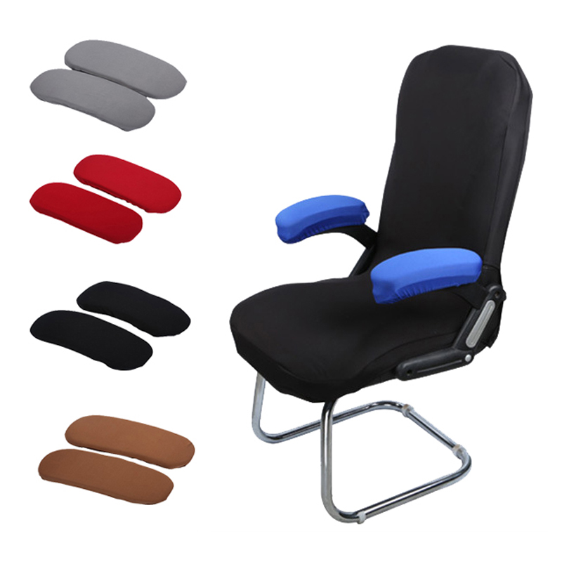 

One Pair Solid Chair Armrest Pads For Home Office Hotel Arm Chairs Armrest Gloves Slip-On Dustproof Chair Handrail Covers