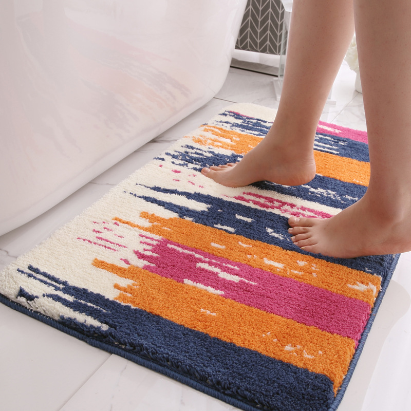 

Striped Non Slip Soft Carpet Mat Bathroom Kitchen Living Room Kids Room Modern Floor Mat Bathroom Rugs