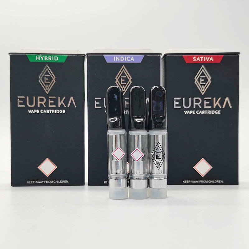 

EUREKA Atomizers High Potency Vapor Carts 0.8ml 1ml with Childproof Gift Box Packaging Empty atomizer vape pen Eureka Ceramic Tip 510 Cartridges