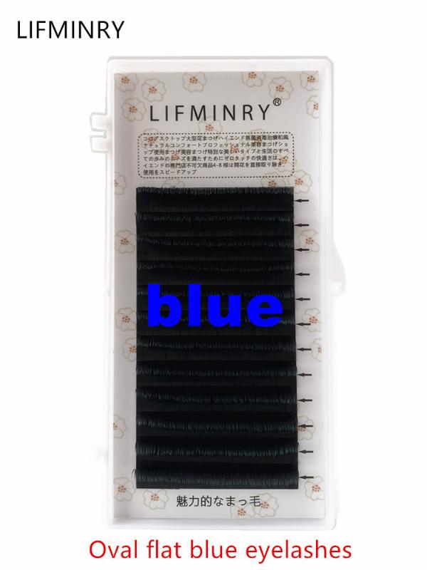

1case Flat blue eyelashes long eyelashes artificial mink false