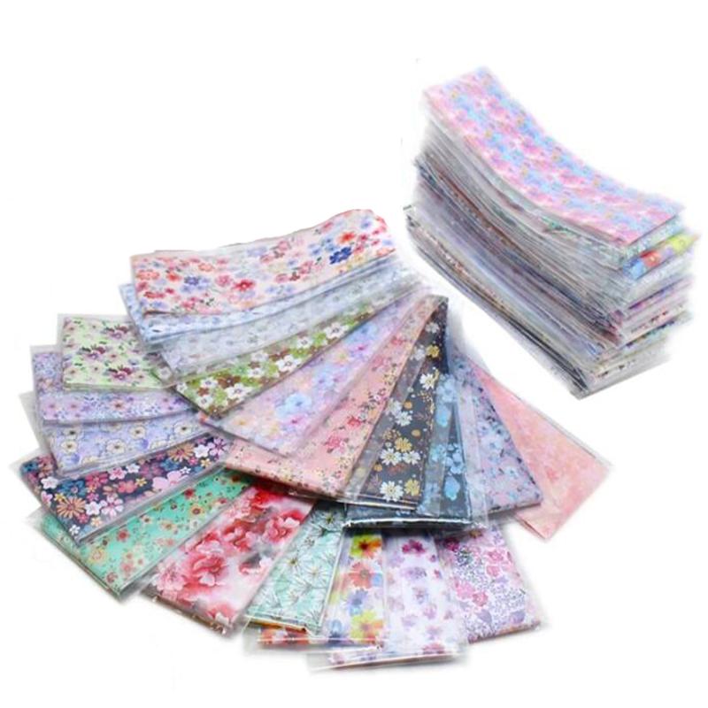 

Floral Foil Transfer Box Set/ 30 Foil Designs Flower Nail Transfer 30pcs Holographic Nail Starry Flower Sticker Decal, 30sheets
