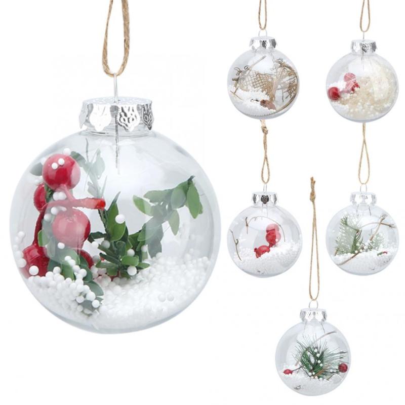 

6Pcs/Set Transparent Christmas Ball Bauble Christmas Tree Pendant Hanging Ornament Tree Decorations for Home