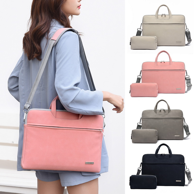 

men women lapbags notebook carrying case briefcase for macbook air 13.3 14 15.6 inch handbags shoulder mouse bag