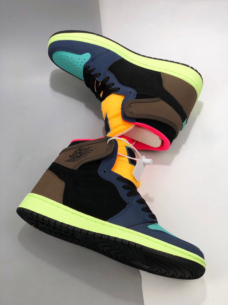 

1 High OG Bio Hack Men Women Athletic Shoes Baroque Brown Black Laser Orange Racer Pink Shoes Trainer Sports Sneaker 555088-201