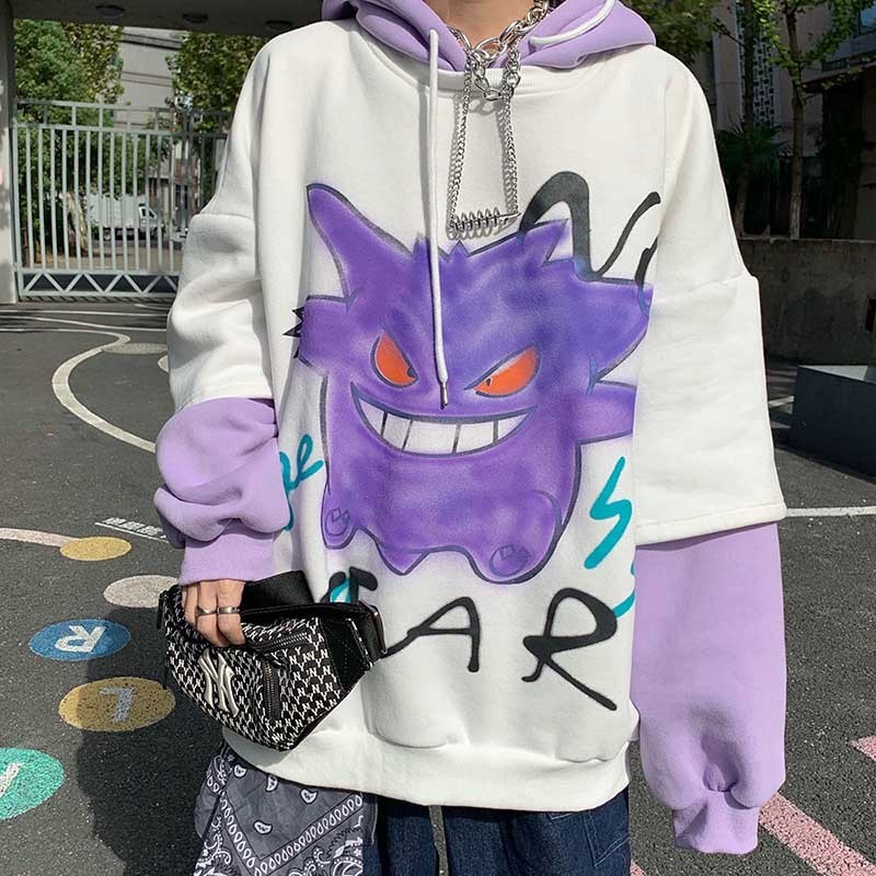 

NiceMix, Autumn Winter, faux monster print, two-piece, patchwork, warm hoodies, casual, velvet plus sweater, women's hoodie, Beige