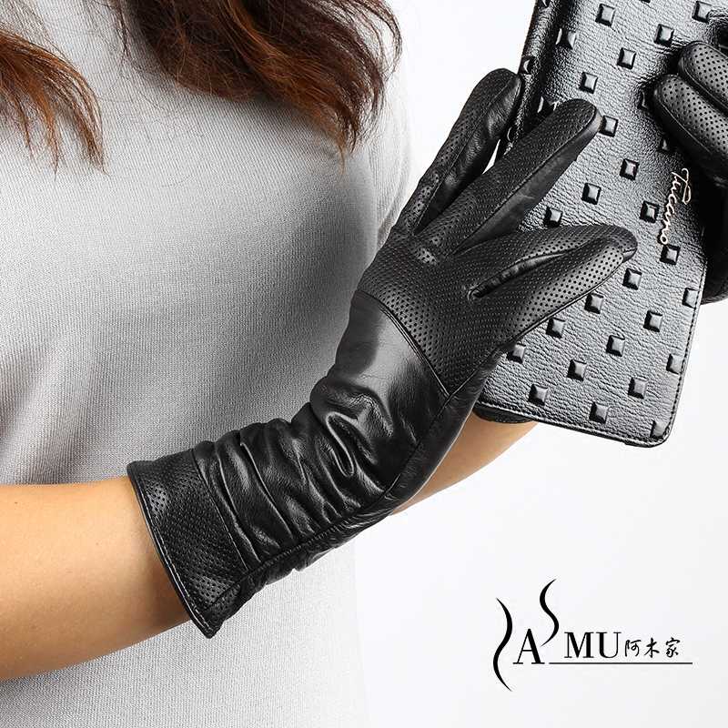 

Women Long Leather Gloves New female Winter Fashion Black Leather Gloves Women Keep Warm Long Special Offer Free shipping