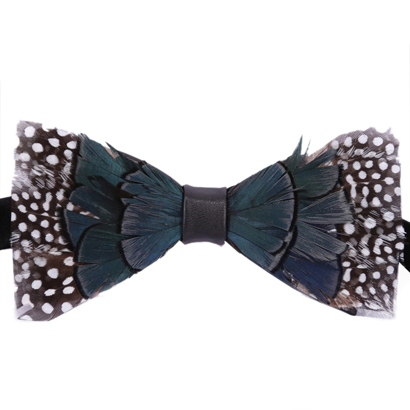 

New Luxury Boutique Bow Ties For Men Women Fashion Solid Feather Bowtie Gravata Slim Blue Tie Cravat With Gift Box Dropshipping