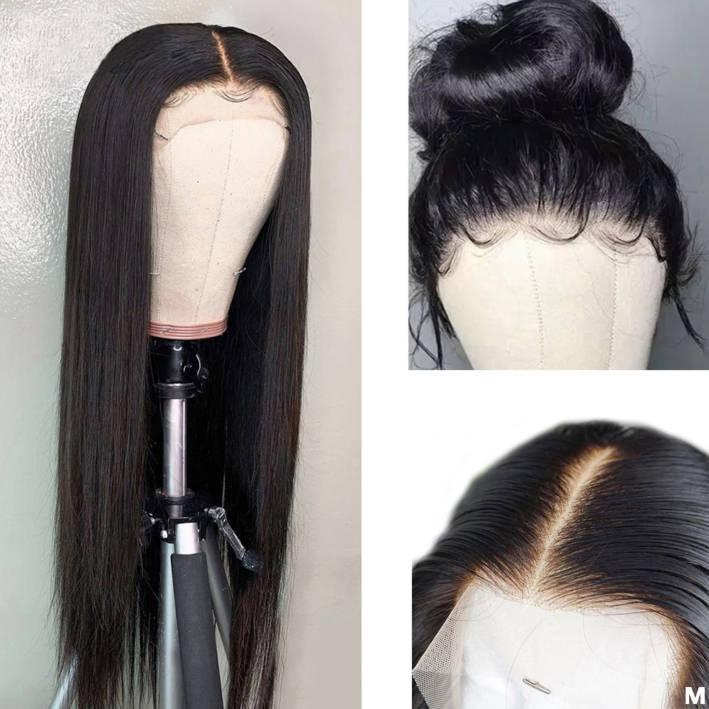 

HD Transparent Lace Wigs 13x6 Lace Front Human Hair Wigs Pre Plucked Remy Brazilian Straight 360 Lace Frontal Wig, Natural color