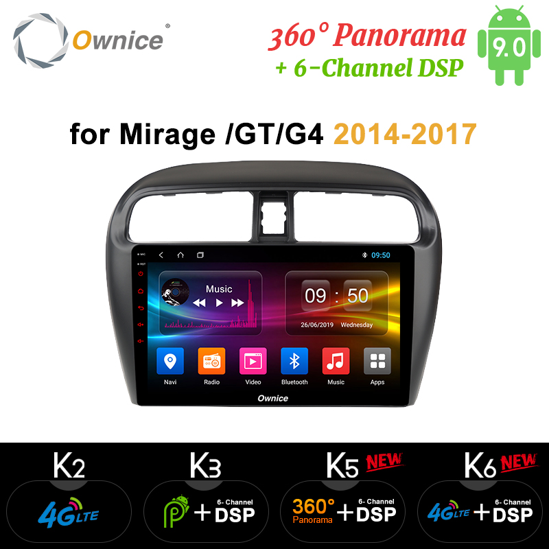 

Ownice 9" 8 Core Android 9.0 Car radio k5 k6 for Mitsubishi Mirage GT G4 2014 2020 GPS Navi 4G LTE DSP 360 Panorama Optical car dvd