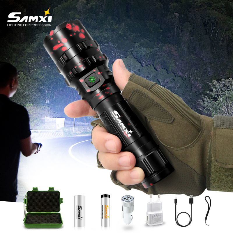 

Powerful Flashlight High Power Rechargeable LED Lamp Self Defense Shocker Lantern Bike Light Tactical Torch By 18650 Battery Y200727