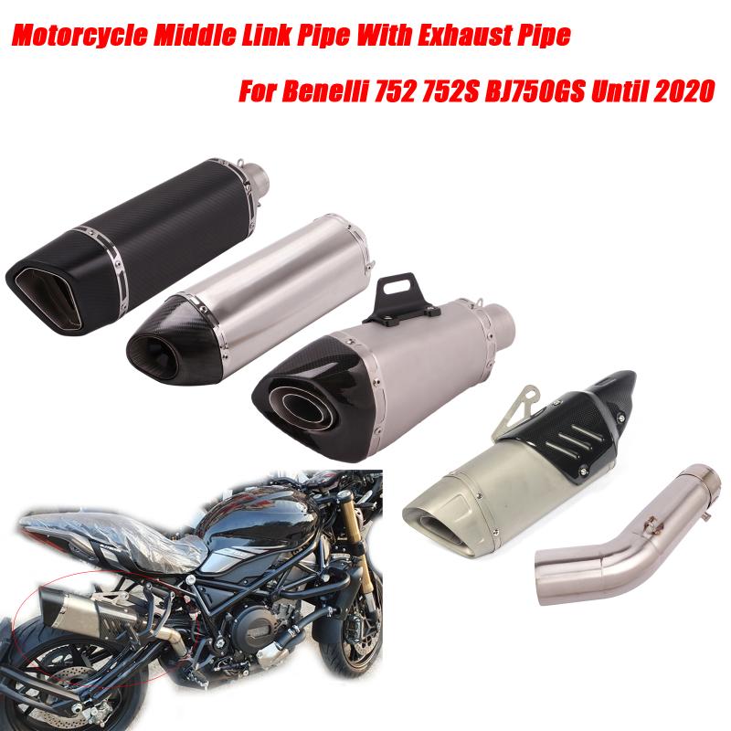 

Motorcycle Middle Link Tubes Stainless Steel With Tail Exhaust Pipe Lossless Set Escape for Benelli 752 752S BJ750GS Until 2020