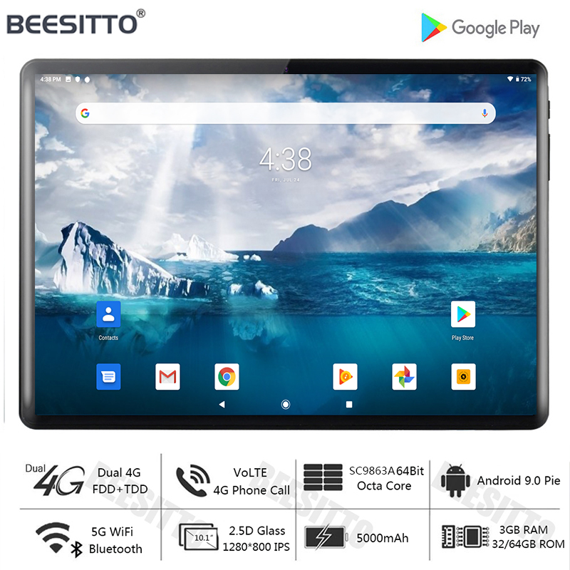 

Free Shipping 10 inch tablet Octa Core Android 9 Pie 3GB RAM 32GB ROM 5.0MP Camera 4G FDD LTE 5G WiFi Bluetooth Media Pad 10, Black