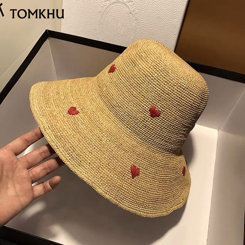 

Japanese Straw Hat for Female New Summer Korean Version of the Sunscreen Big Hat Eaves Beach Seaside Vacation Sun Foldable, Beige