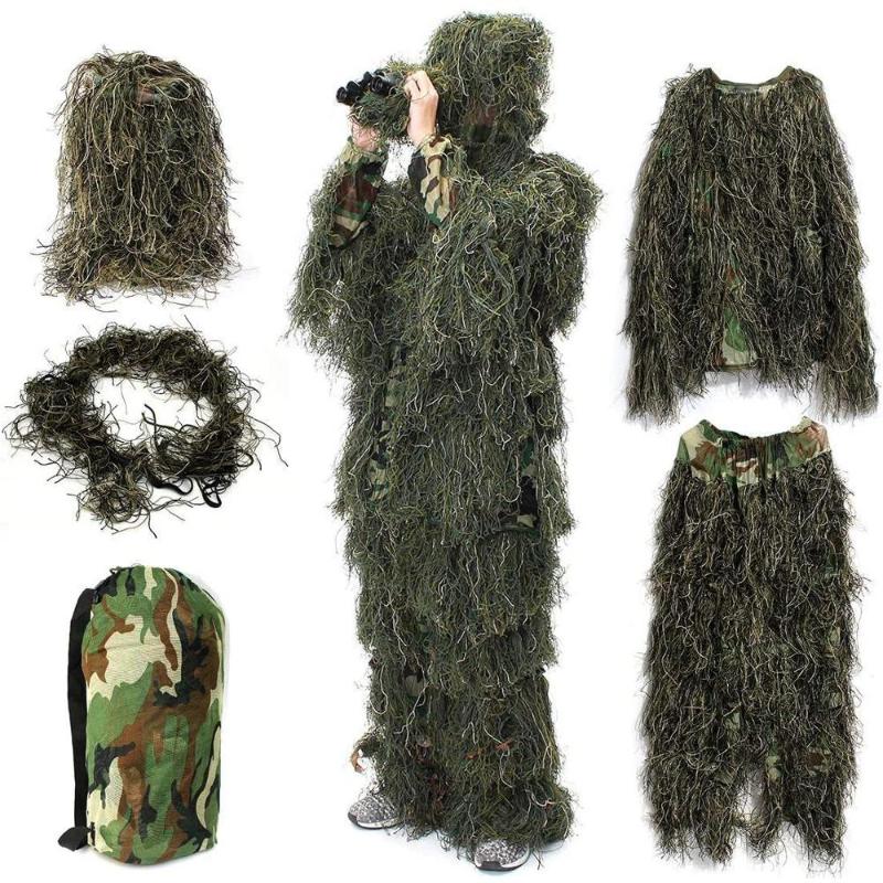 

Outdoor Sport Kids Hunting clothes 3D Jungle Bionic Ghillie Suits Covert Sniper Camouflage Suit Birdwatch Camouflage Set, Desert