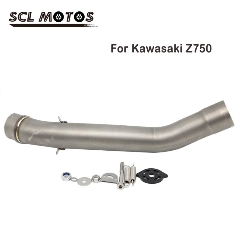

SCL MOTOS Motorcycle Stainless Steel Exhaust Pipe Middle Link Pipe For Z750 Z750R 2007-2012 Motorbike Accessories