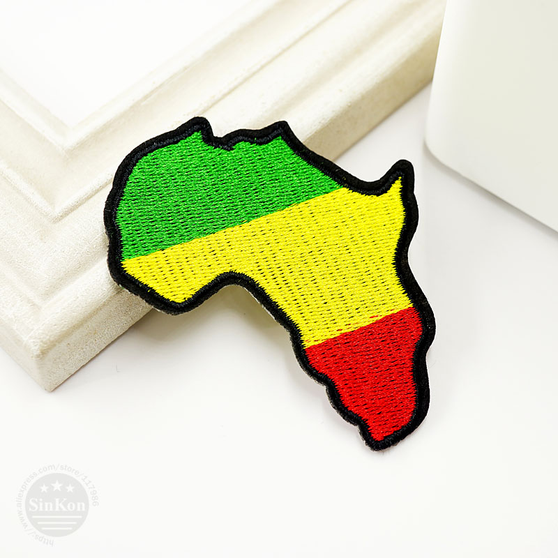 

Africa (Size:7.0x8.2cm) DIY Iron On Patch Sewing On Embroidered Applique Sewing Clothes Cartoon Garment Apparel Accessories, As picture