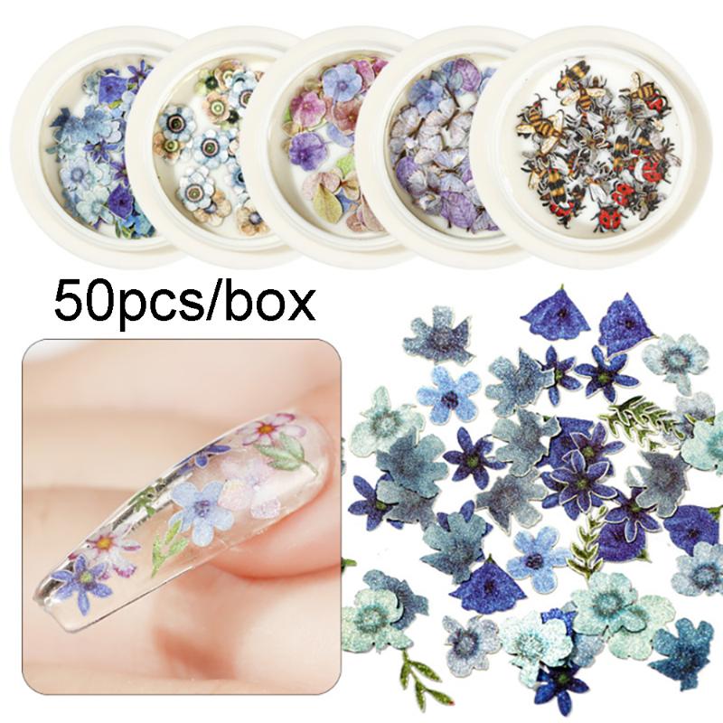 

Ultrathin Butterfly Bee Sequins For Nails Art Decoration Mixed Rose Flower Leaf DIY Nail Art Decals Jewelry Manicure Accessory