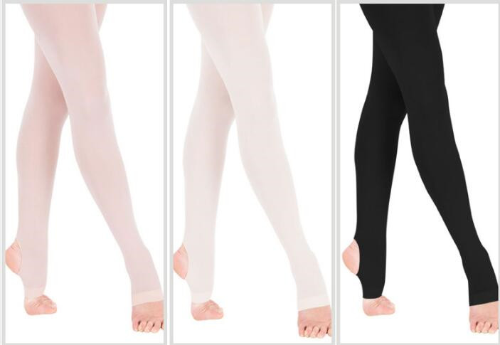 

US Brand Quality Girl Women Ultra Soft Stirrup Convertible Tights Ballet Dance Pantyhose High Stretch Black White Free Shipping
