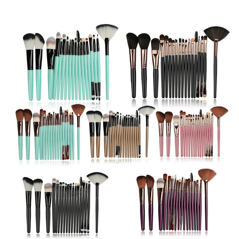 

MJ 18/Pcs Sets with Fan-Shaped Cosmetic Brush Eye Shadow Blush Makeup Beauty Tools