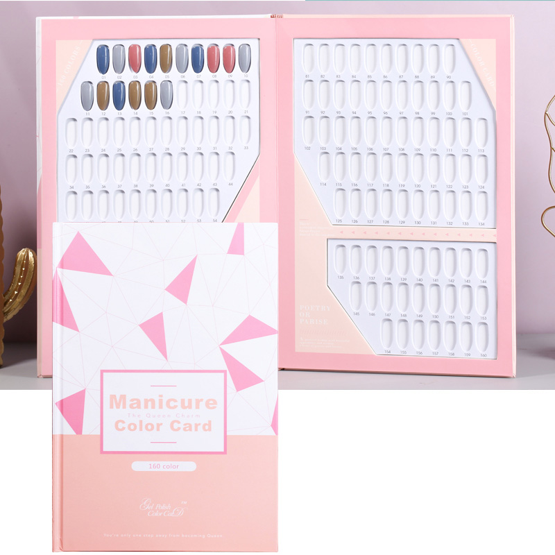 

Professional Model Nail Gel Polish Color Display Book Dedicated Double-side Color Card Chart Painting Manicure Nail Art Tools, 120 pcs nail tips