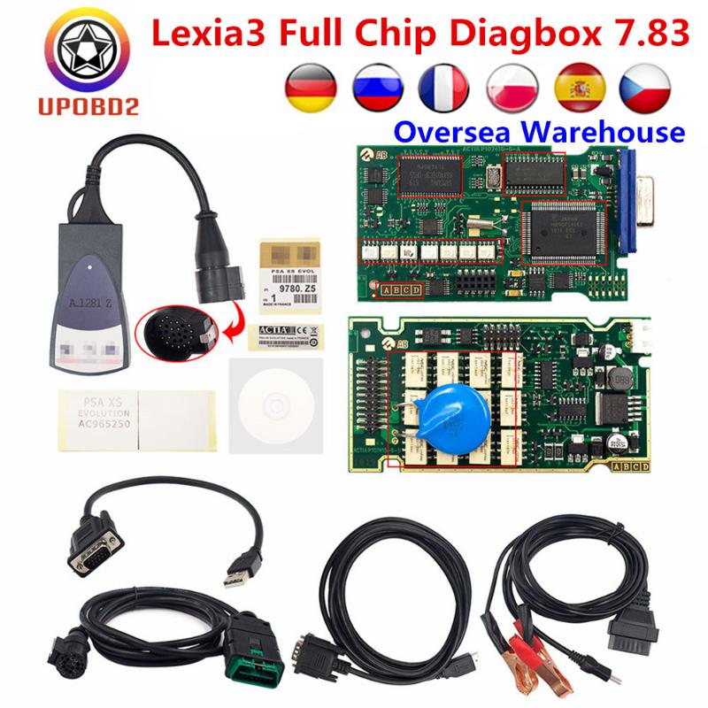 

Full Chip Lexia 3 Car Diagnostic Scan Tool FW 921815C Diagbox V7.83 Lexia-3 V48/V45 PP2000 OBD2 OBDI Scanner For