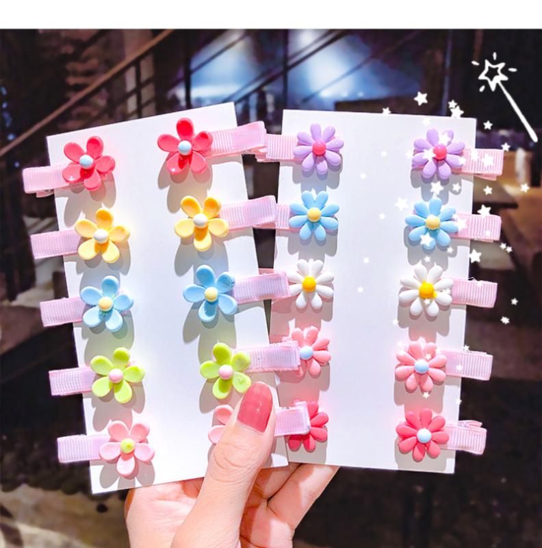 

10 Pieces Of Cute Children's Color Hairpin Girl Headdress Accessories Cute Fashion Baby Hairpin